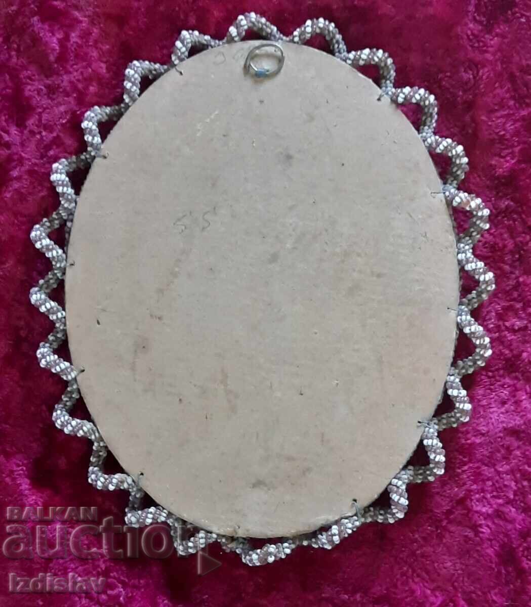 Austrian religious frame with beads - 5 Austrian religious frame with beads - 5