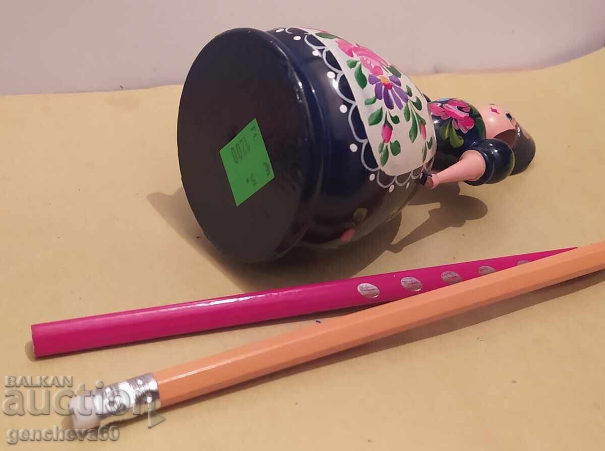 ΠΑΡΑΔΟΣΙΑΚΗ Ξύλινη Κούκλα Μολυβοθήκη - 6