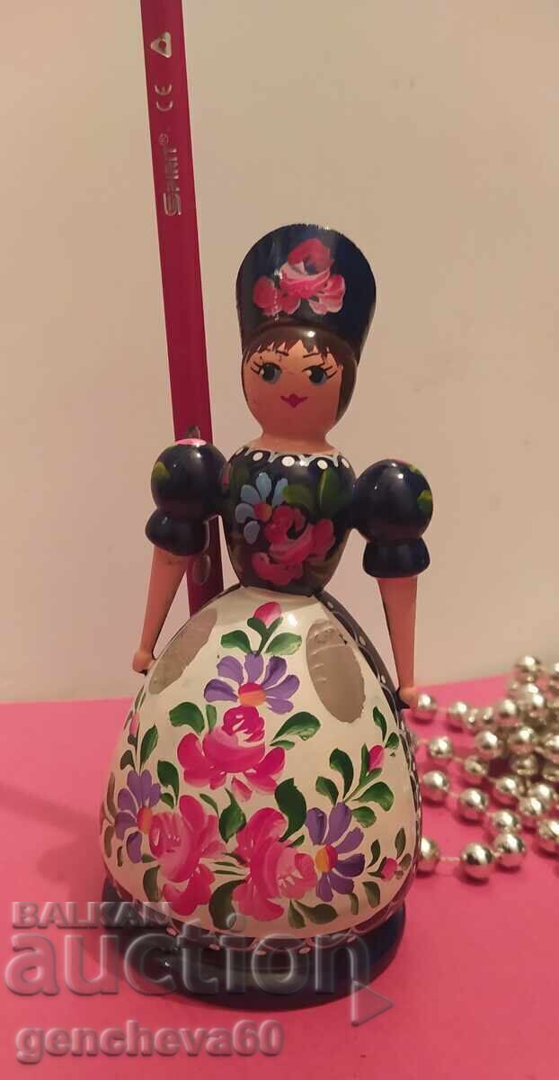 ΠΑΡΑΔΟΣΙΑΚΗ Ξύλινη Κούκλα Μολυβοθήκη