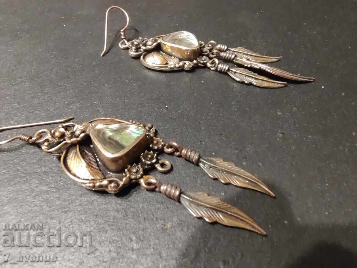 Earrings - interesting, long, handmade, bronze 22.03.25 Earrings - interesting, long, handmade, bronze 22.03.25