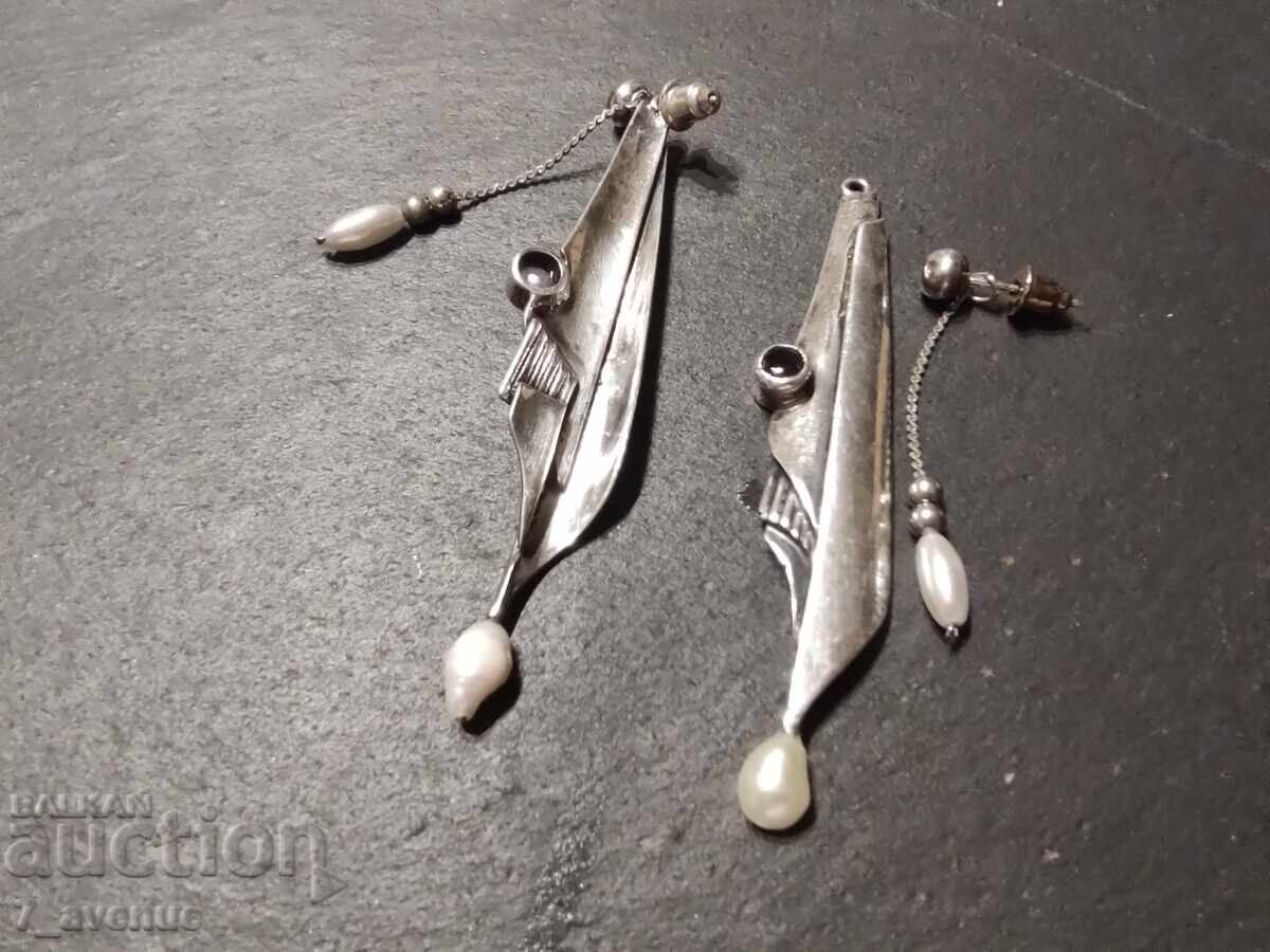 Earrings - interesting, long, handmade, silver 22.03.25 - 6 Earrings - interesting, long, handmade, silver 22.03.25 - 6