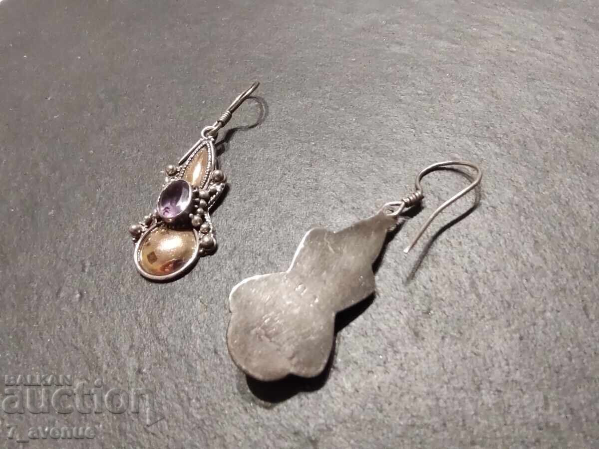 Auction Earrings - long, handmade, silver and gold 22.03.25 Auction Earrings - long, handmade, silver and gold 22.03.25