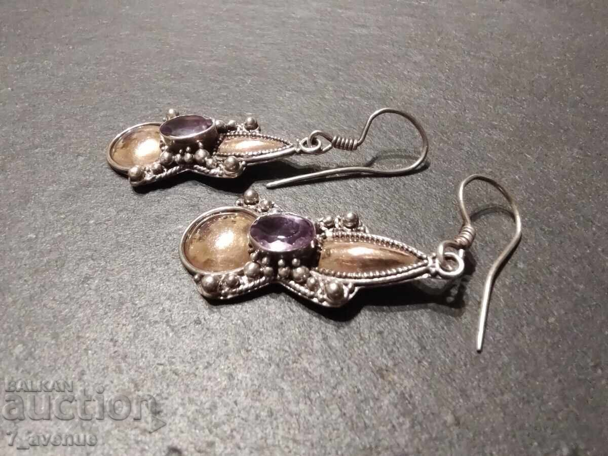 Earrings - long, handmade, silver and gold 22.03.25 Earrings - long, handmade, silver and gold 22.03.25