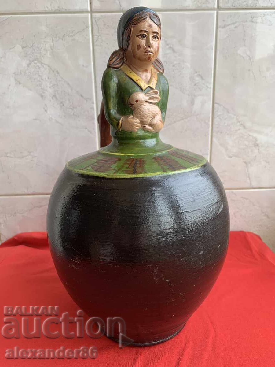 Old wedding jug, girl with rabbit with price 150.00 BGN | € 76.69 Old wedding jug, girl with rabbit with price 150.00 BGN | € 76.69