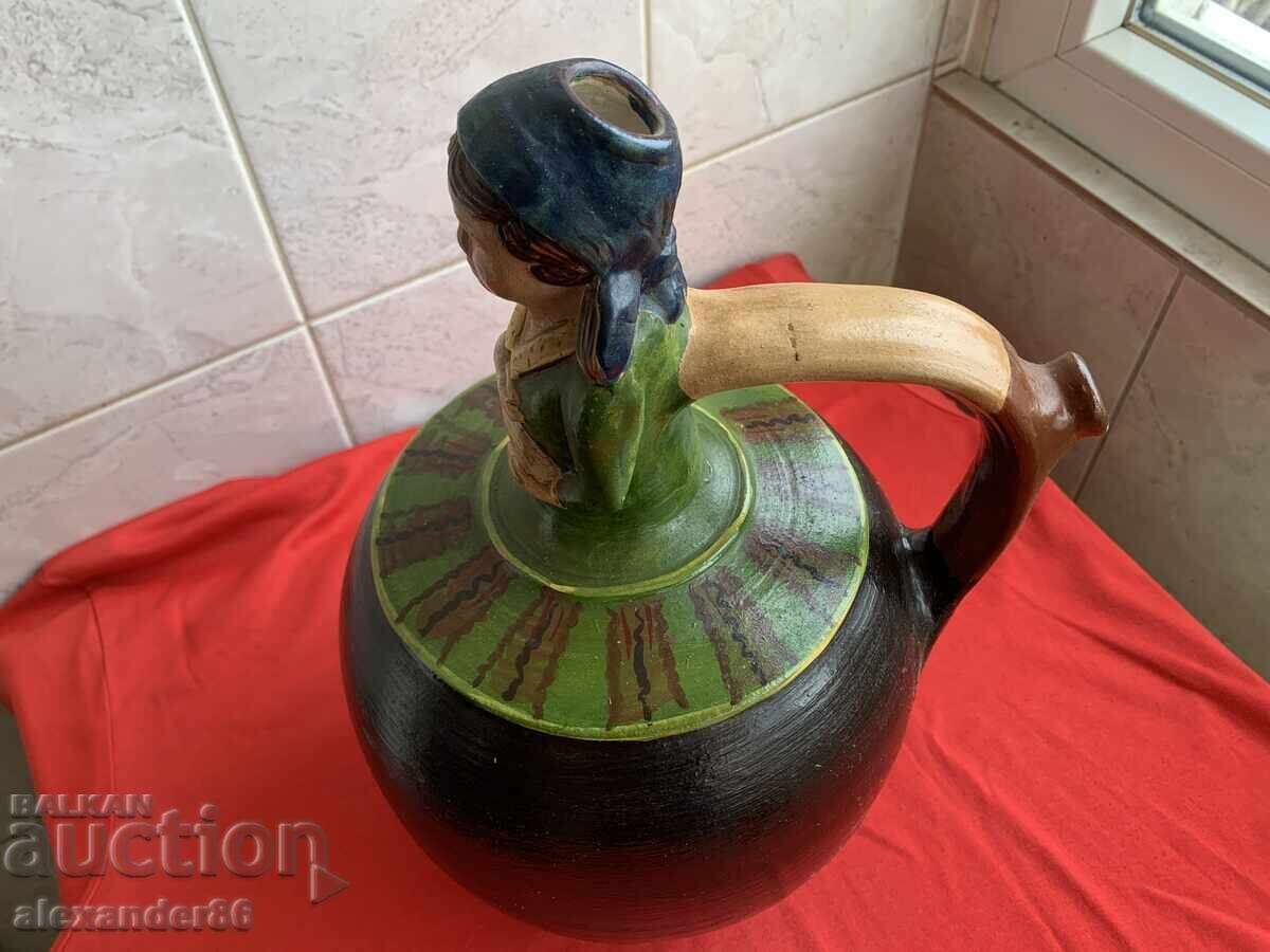 Old wedding jug, girl with rabbit - 5 Old wedding jug, girl with rabbit - 5