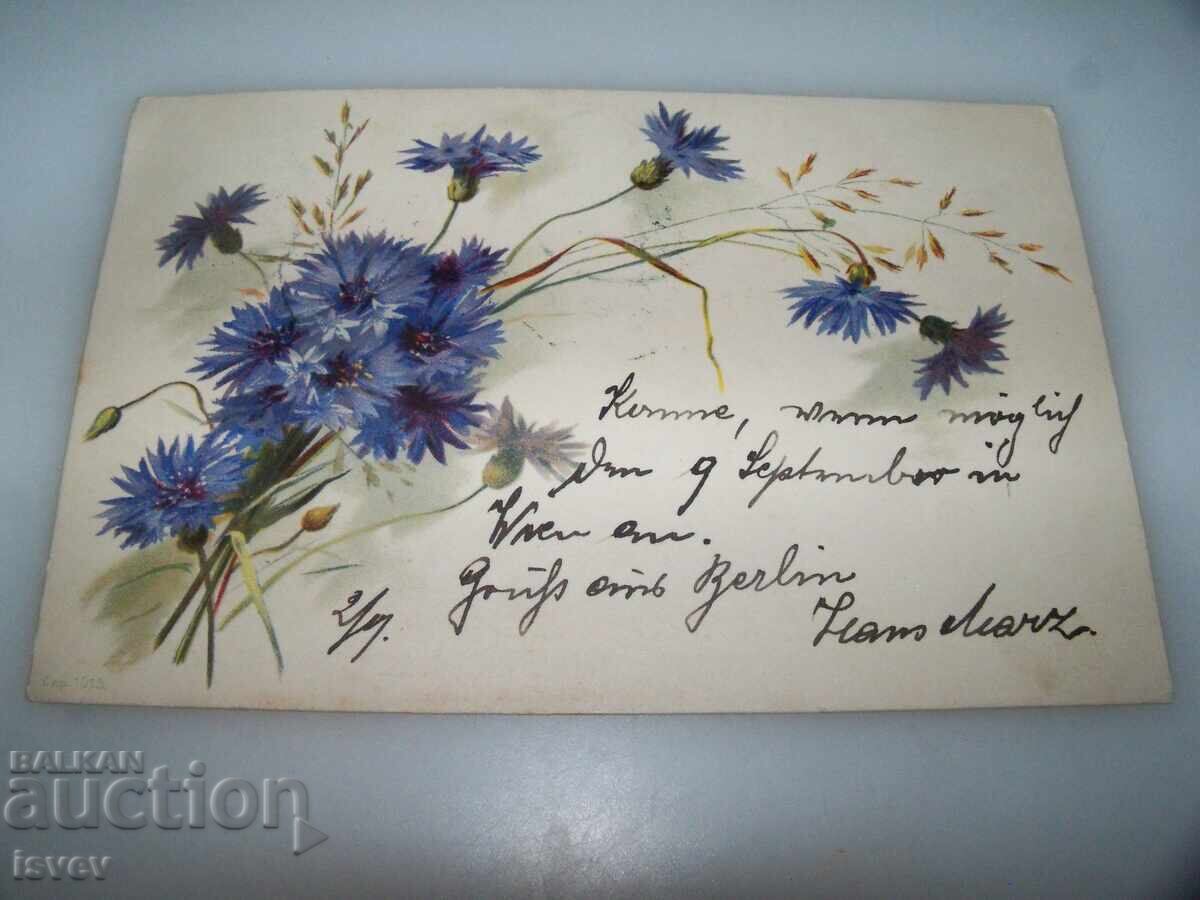 Licitație Frumoasă carte poștală austriacă flori, 1899 Licitație Frumoasă carte poștală austriacă flori, 1899