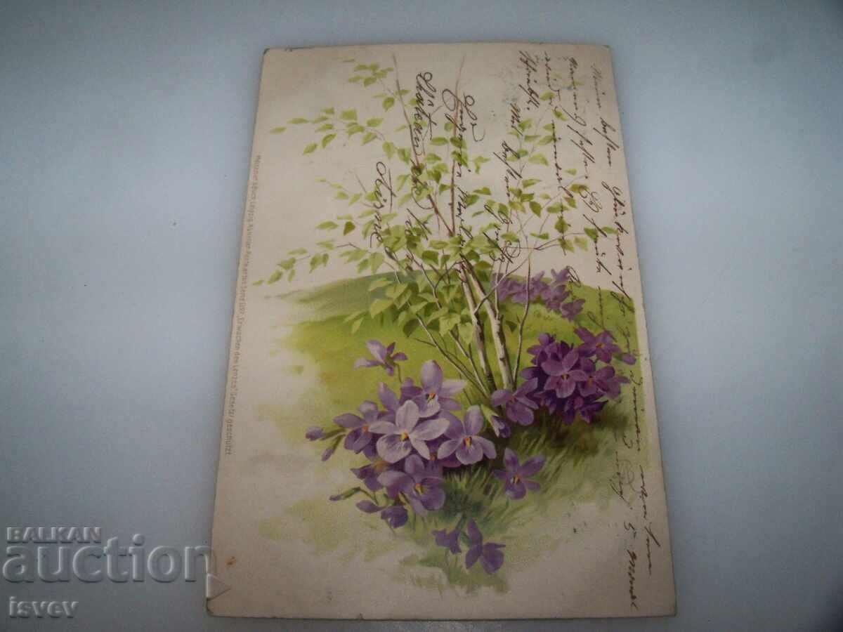Παράδοση Όμορφη αυστριακή καρτ ποστάλ λουλούδια, 1903 Παράδοση Όμορφη αυστριακή καρτ ποστάλ λουλούδια, 1903