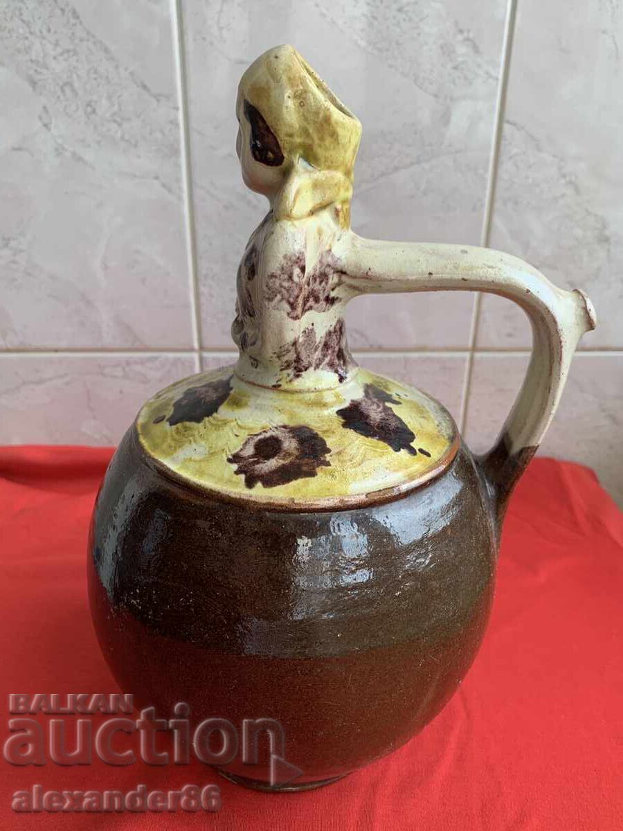 Old wedding jug, girl with flower - 5 Old wedding jug, girl with flower - 5