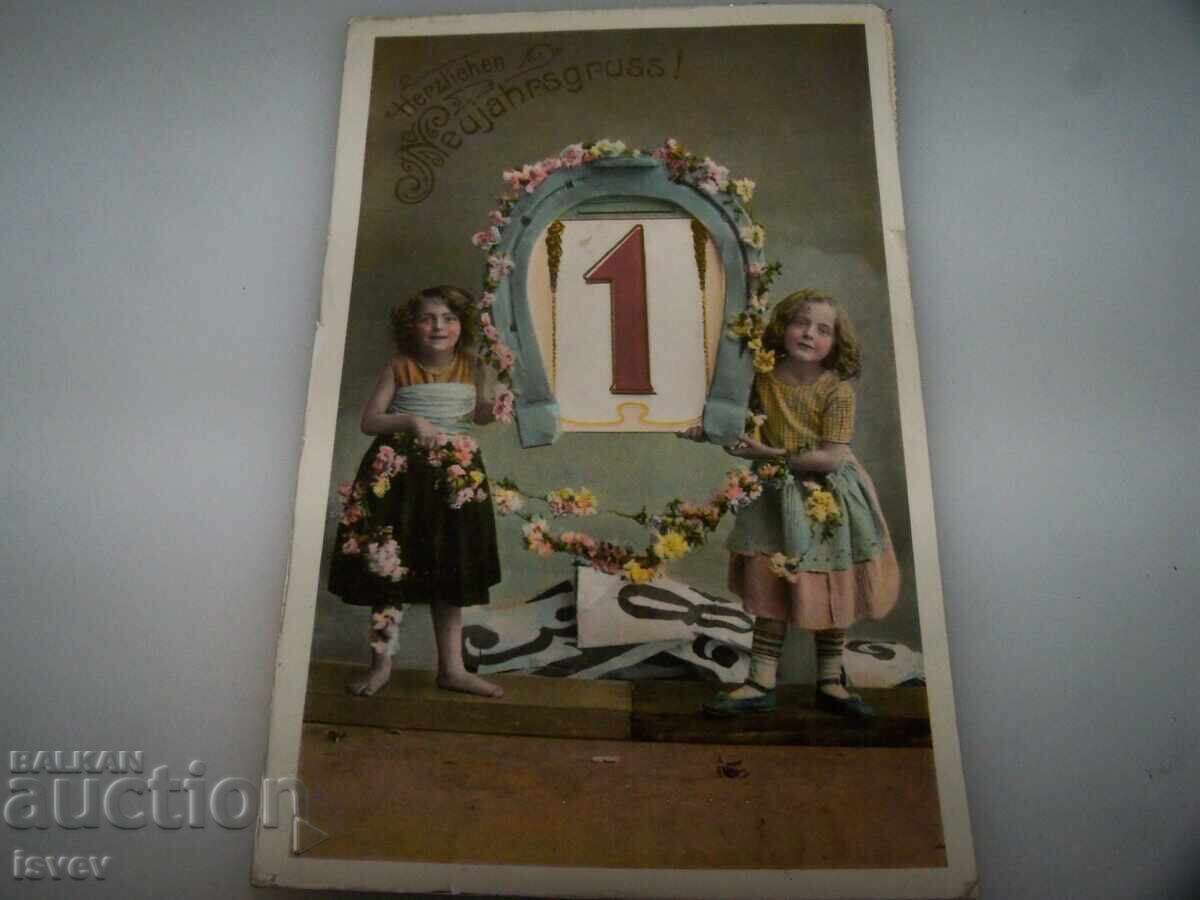 Auction  Old Austrian New Year's Postcard