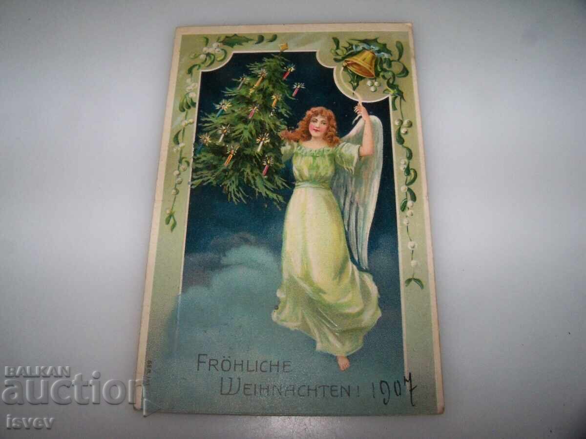 Licitație Frumoasă carte poștală austriacă de Anul Nou, veche, 1907 Licitație Frumoasă carte poștală austriacă de Anul Nou, veche, 1907