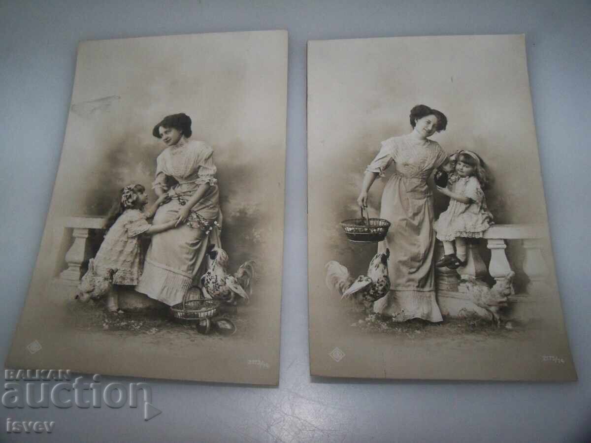 Auction Two old French Easter postcards, 1910 Auction Two old French Easter postcards, 1910