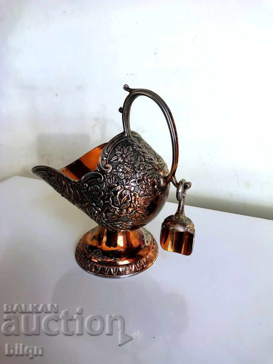 Uniquely Beautiful Silver-Plated Japanese Sugar Bowl with price 39.98 BGN | € 20.44 Uniquely Beautiful Silver-Plated Japanese Sugar Bowl with price 39.98 BGN | € 20.44