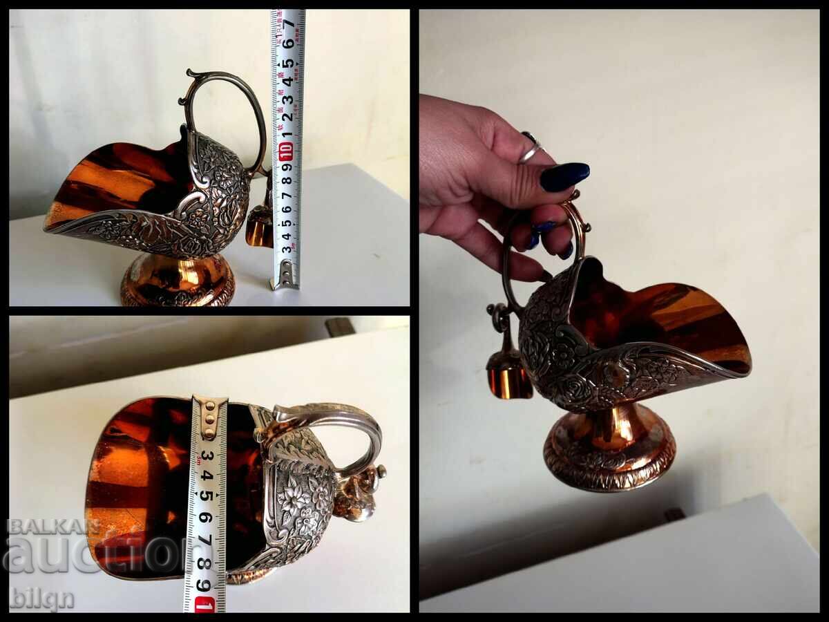 Uniquely Beautiful Silver-Plated Japanese Sugar Bowl - 7 Uniquely Beautiful Silver-Plated Japanese Sugar Bowl - 7