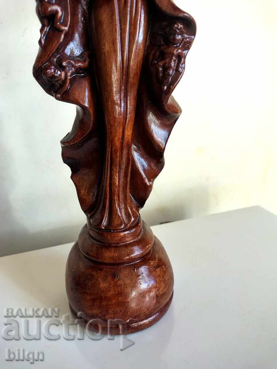 Delivery of Beautiful Old Wooden Statuette - Mother With Children