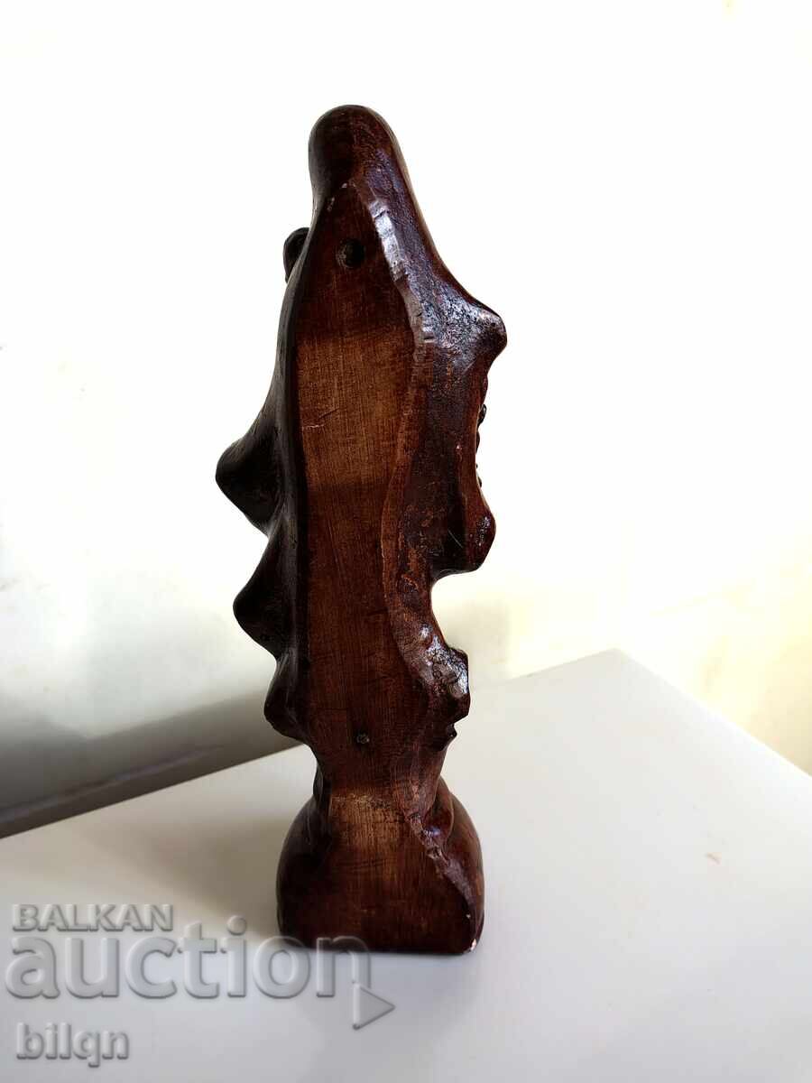 Beautiful Old Wooden Statuette - Mother With Children - 5