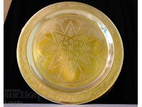Tavă de bronz 40 cm, 1.4 kg, ornamente
