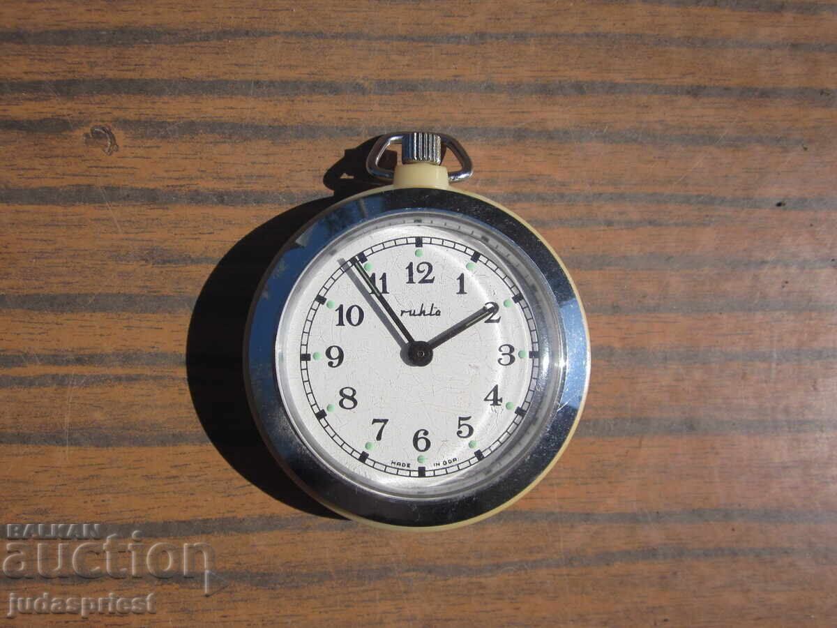 Retro GDR German Pocket Watch RUHLA from Socialism with price 30.00 BGN | € 15.34 Retro GDR German Pocket Watch RUHLA from Socialism with price 30.00 BGN | € 15.34