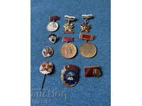 Lot of 10 social badges and medals