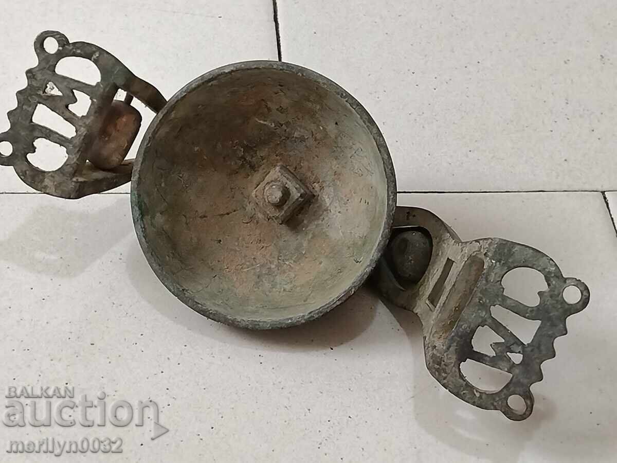 Auction  Bronze bell 19th century signaling for front door bell