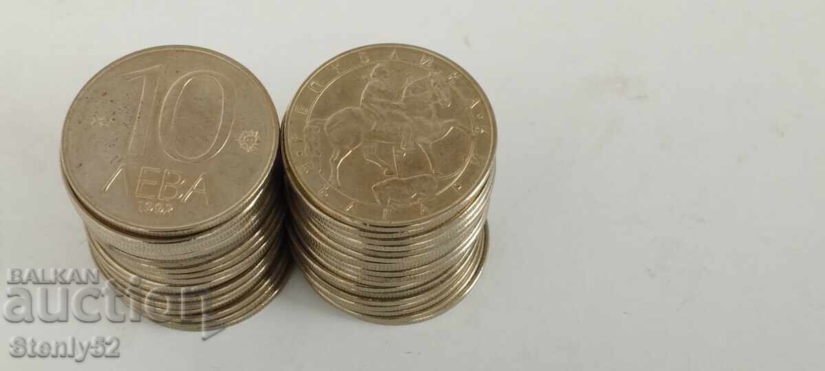 36 pcs. 10 BGN from 1992, copper-nickel alloy 36 pcs. 10 BGN from 1992, copper-nickel alloy