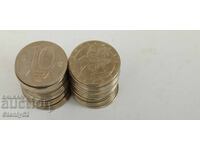 36 buc. de la 10 lei de la 1992, aliaj cupru-nichel