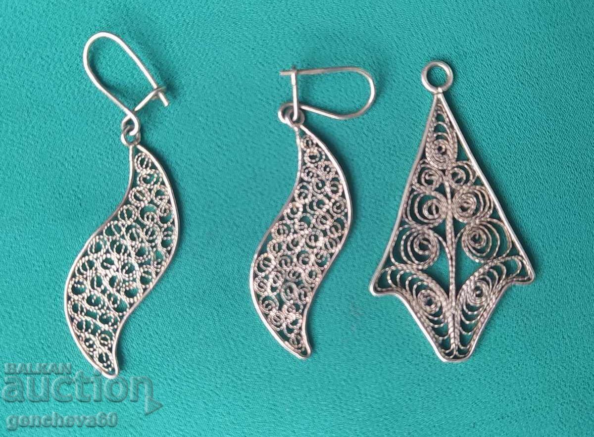 Delivery of Vintage earrings and pendant-filigree, silver 925 Delivery of Vintage earrings and pendant-filigree, silver 925