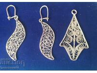 Cercei și pandantiv vintage filigran, argint 925