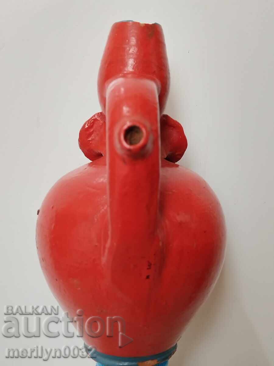 Auction Old colorful jug, pitcher, cruet, ceramics Auction Old colorful jug, pitcher, cruet, ceramics