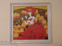 Large relief painting 69/69 cm