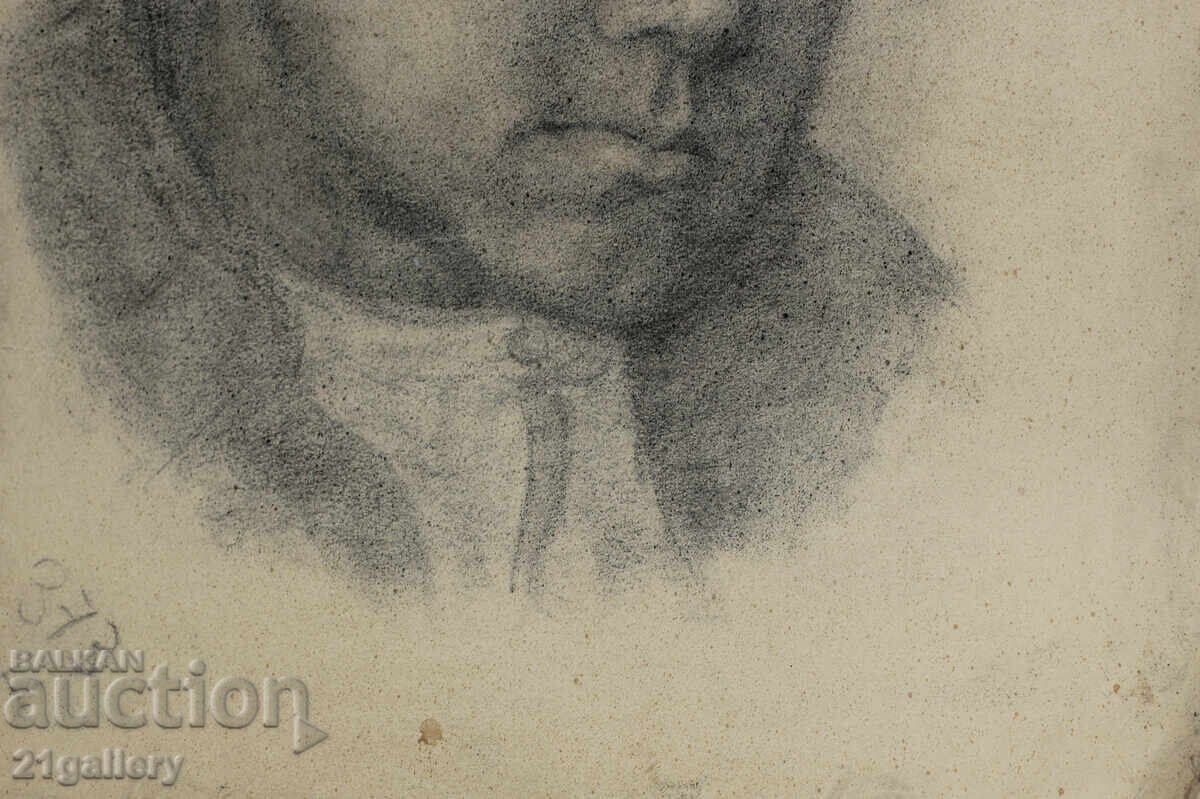 Desen vechi în creion, portret de băiat, semnat - 7 Desen vechi în creion, portret de băiat, semnat - 7