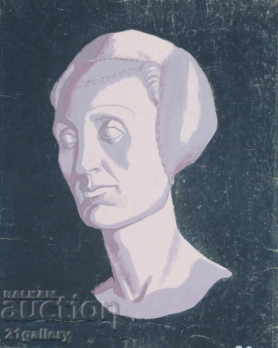 Old tempera painting, portrait, signed with price 260.00 BGN | € 132.94 Old tempera painting, portrait, signed with price 260.00 BGN | € 132.94