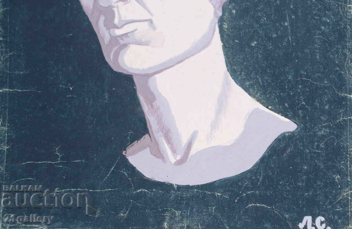 Old tempera painting, portrait, signed - 5 Old tempera painting, portrait, signed - 5