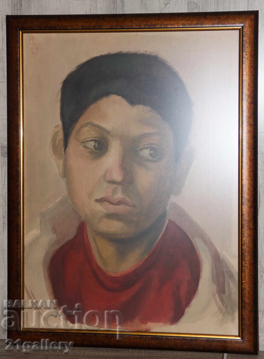 Auction Old watercolor painting, portrait of a boy, signed Auction Old watercolor painting, portrait of a boy, signed