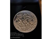 Bătălia de Nus Medalion Imens Plachetă, Argint 0,950. Rare!