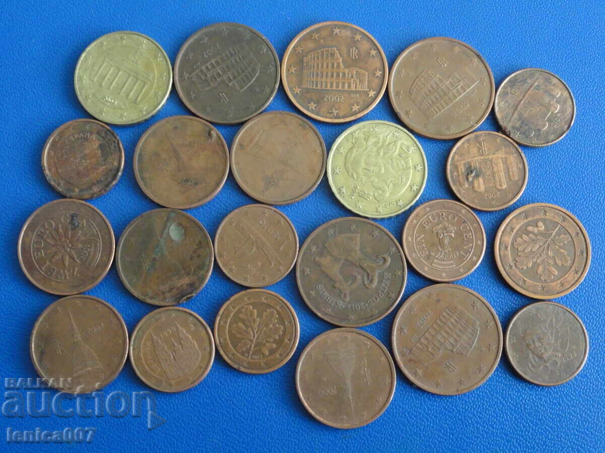 Auction Euro cents (22 pieces) Auction Euro cents (22 pieces)