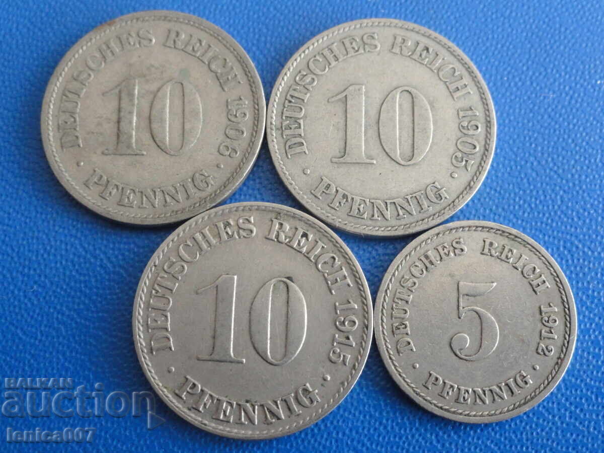 Аукцион Германия 1905-1915г. - Монети (4 броя)