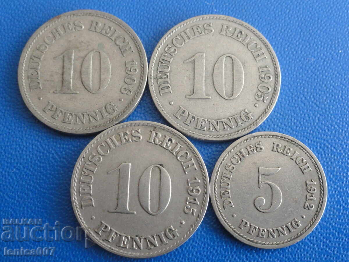 Германия 1905-1915г. - Монети (4 броя)