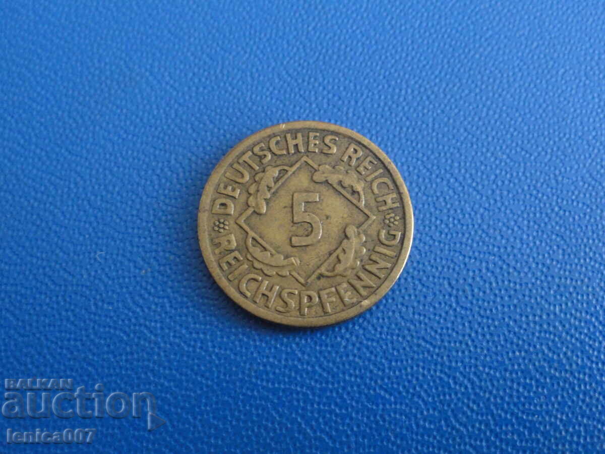 Germany 1925 - 5 Pfennig (F) - 6 Germany 1925 - 5 Pfennig (F) - 6