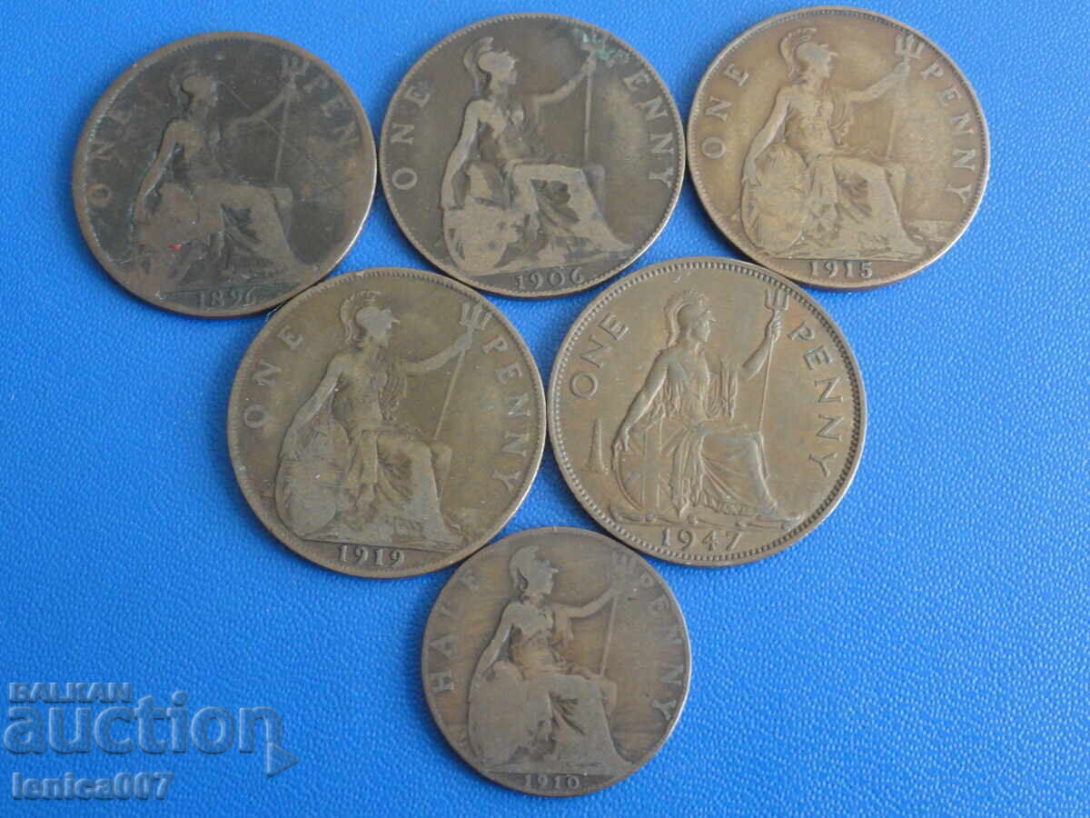 Auction United Kingdom 1896-1947 - Coins (9 pieces) Auction United Kingdom 1896-1947 - Coins (9 pieces)