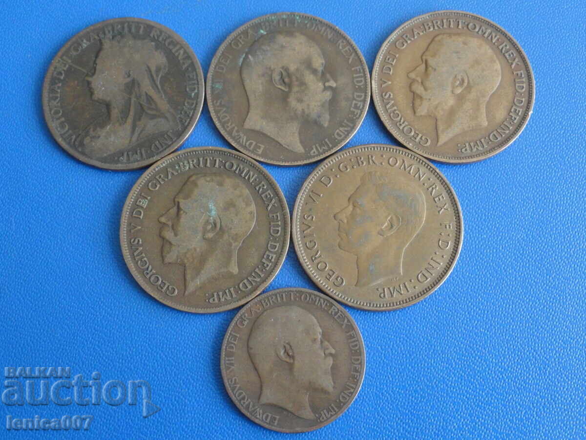 Delivery of United Kingdom 1896-1947 - Coins (9 pieces) Delivery of United Kingdom 1896-1947 - Coins (9 pieces)