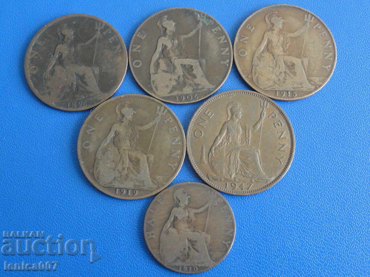 United Kingdom 1896-1947 - Coins (9 pieces) - 5 United Kingdom 1896-1947 - Coins (9 pieces) - 5