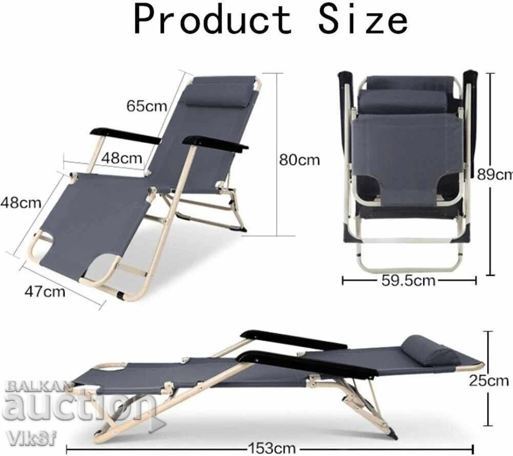 Livrarea Șezlong pliabil, Albastru, 153x60x80 cm Livrarea Șezlong pliabil, Albastru, 153x60x80 cm