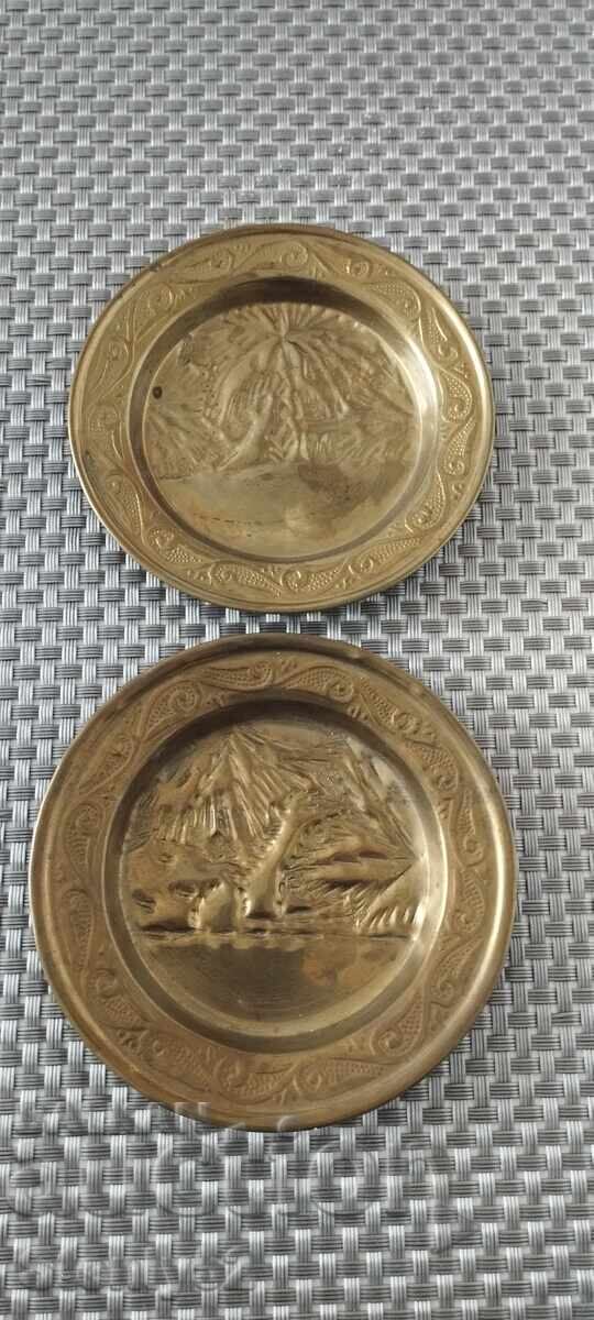 2 buc. suporturi de alamă pentru cești de porțelan