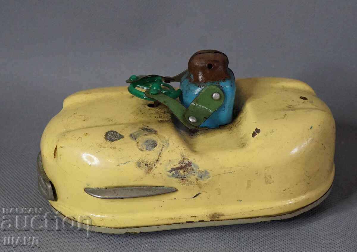 Old Rare Metal Mechanical Toy Bumper Car Old Rare Metal Mechanical Toy Bumper Car