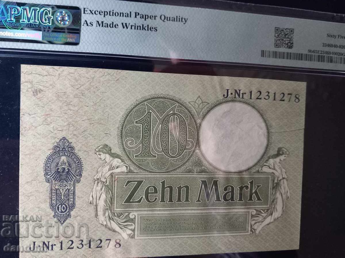 10 марки Германия 1906, PMG 65 с цена € 599.00 | 1171.55 лв. 10 марки Германия 1906, PMG 65 с цена € 599.00 | 1171.55 лв.