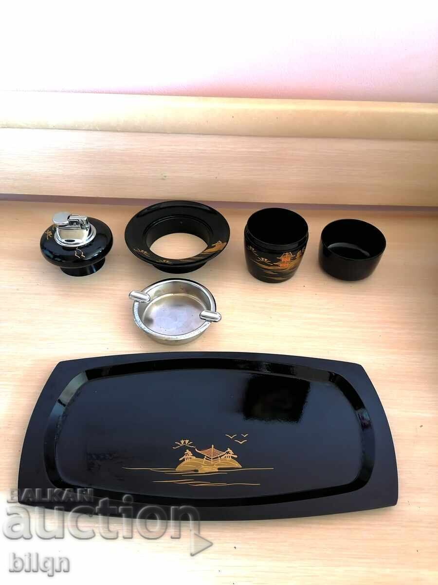 Delivery of Great Vintage Japanese Smoking Set - 1970s Delivery of Great Vintage Japanese Smoking Set - 1970s