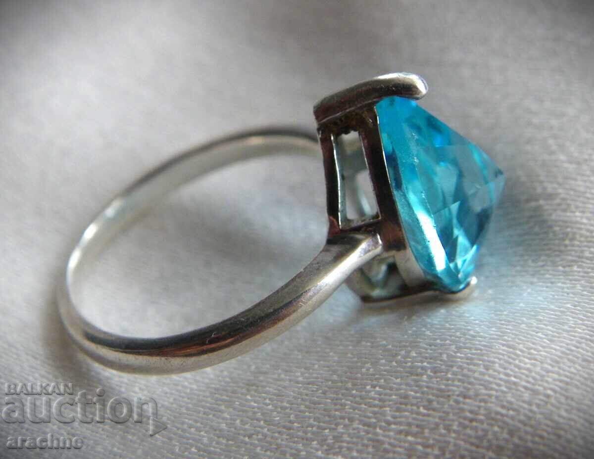 Auction Silver Western European Ring with Topaz Auction Silver Western European Ring with Topaz