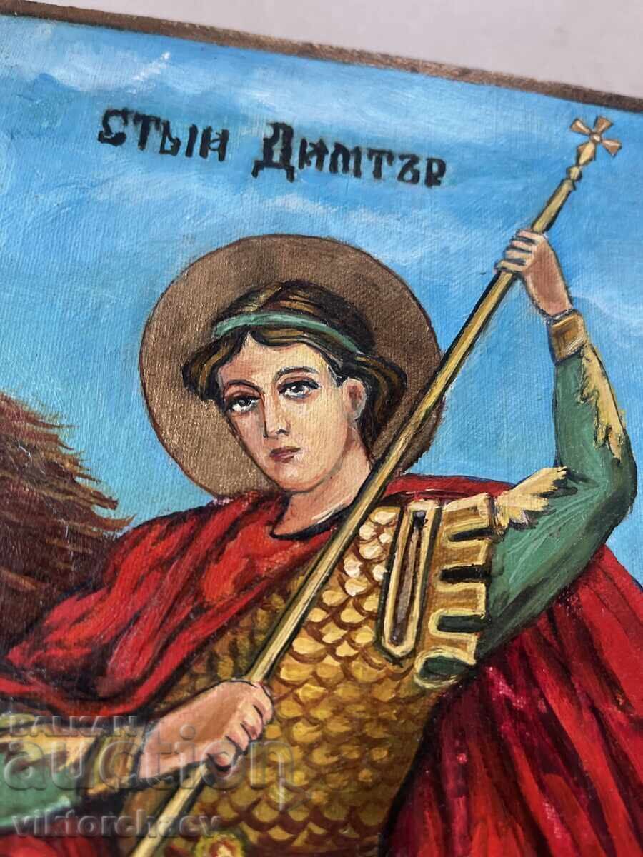 Icon of Saint Demetrius - hand-painted on wood with price 170.00 BGN | € 86.92 Icon of Saint Demetrius - hand-painted on wood with price 170.00 BGN | € 86.92