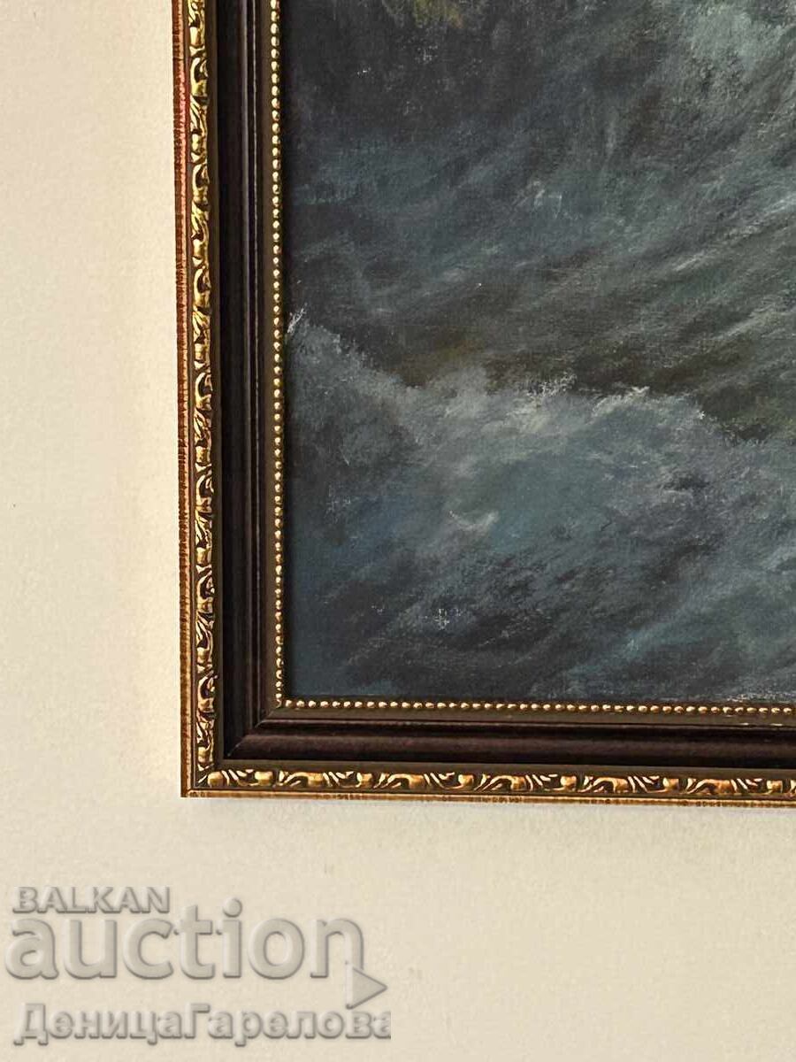 Auction Denitsa Garelova Oil Painting, Framed 58/78 "Storm" Auction Denitsa Garelova Oil Painting, Framed 58/78 "Storm"