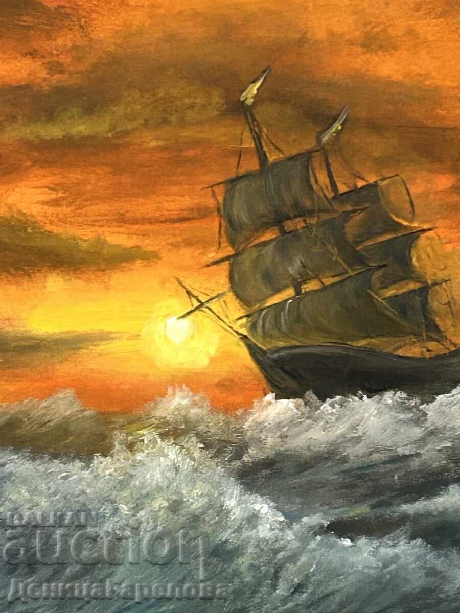 Delivery of Denitsa Garelova Oil Painting, Framed 58/78 "Storm" Delivery of Denitsa Garelova Oil Painting, Framed 58/78 "Storm"